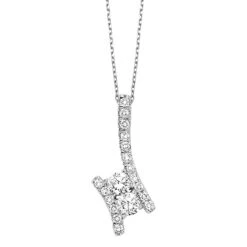 Silver Diamond Two Stone Pendant (0.25 CTW)