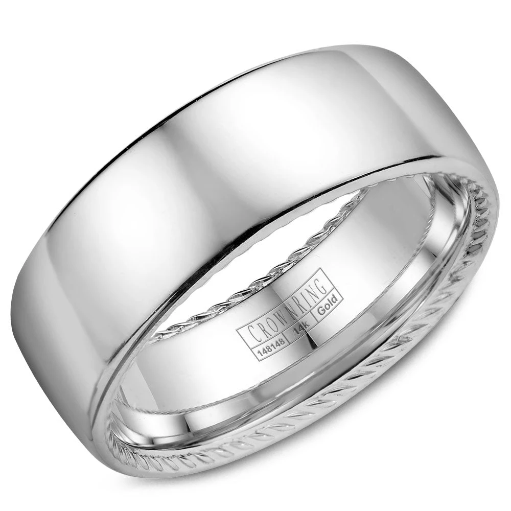 CrownRing Comfort Fit Wedding Band WB-012R8W 3 CrownRing Comfort Fit Wedding Band WB-012R8W