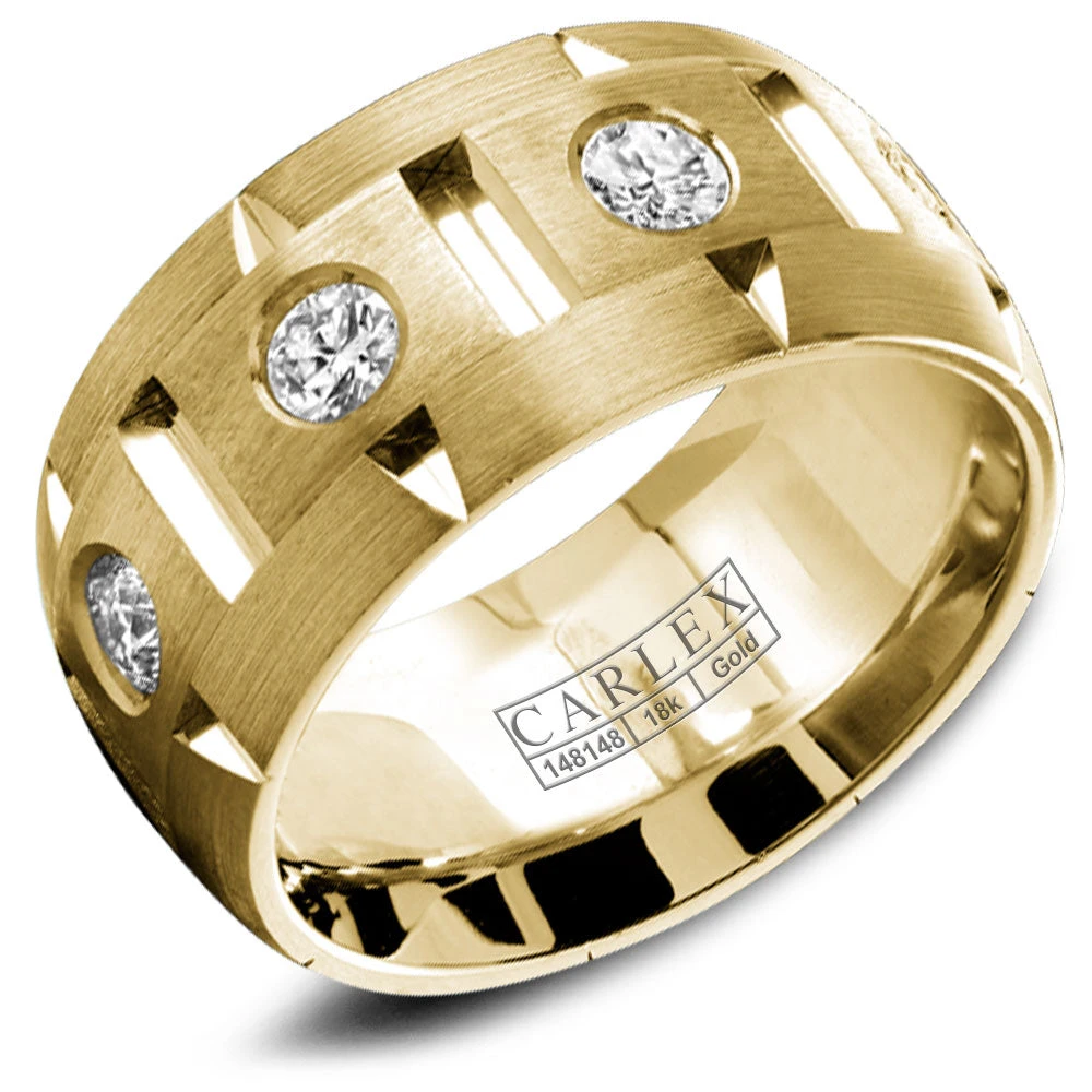 CARLEX G1 Mens Wedding Band WB-9464Y 3 CARLEX G1 Mens Wedding Band WB-9464Y