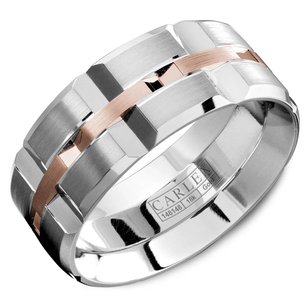 CARLEX G1 Mens Wedding Band WB-9567RW 3 CARLEX G1 Mens Wedding Band WB-9567RW
