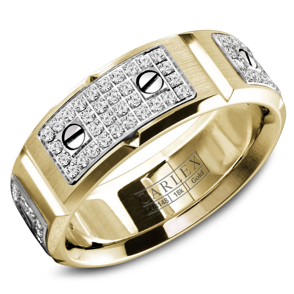CARLEX G2 Mens Wedding Band WB-9585WY 3 CARLEX G2 Mens Wedding Band WB-9585WY
